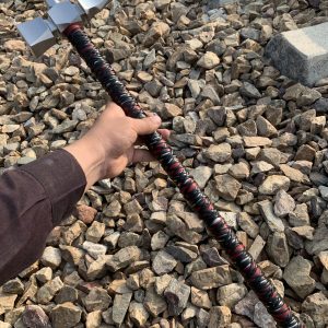 Spiked War Hammer,High carbon steel Hammer/Leather wrapped handle grip