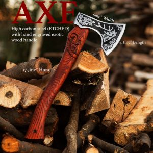 Custom Gift Hand Forged Carbon Steel VIKING AXE with Ash Wood